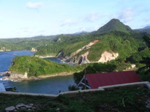 Ignimbrite deposits on Dominica’s northwestern coastline.