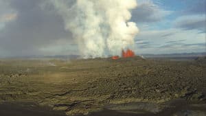 Drone image of Holuhraun eruption fall 2014